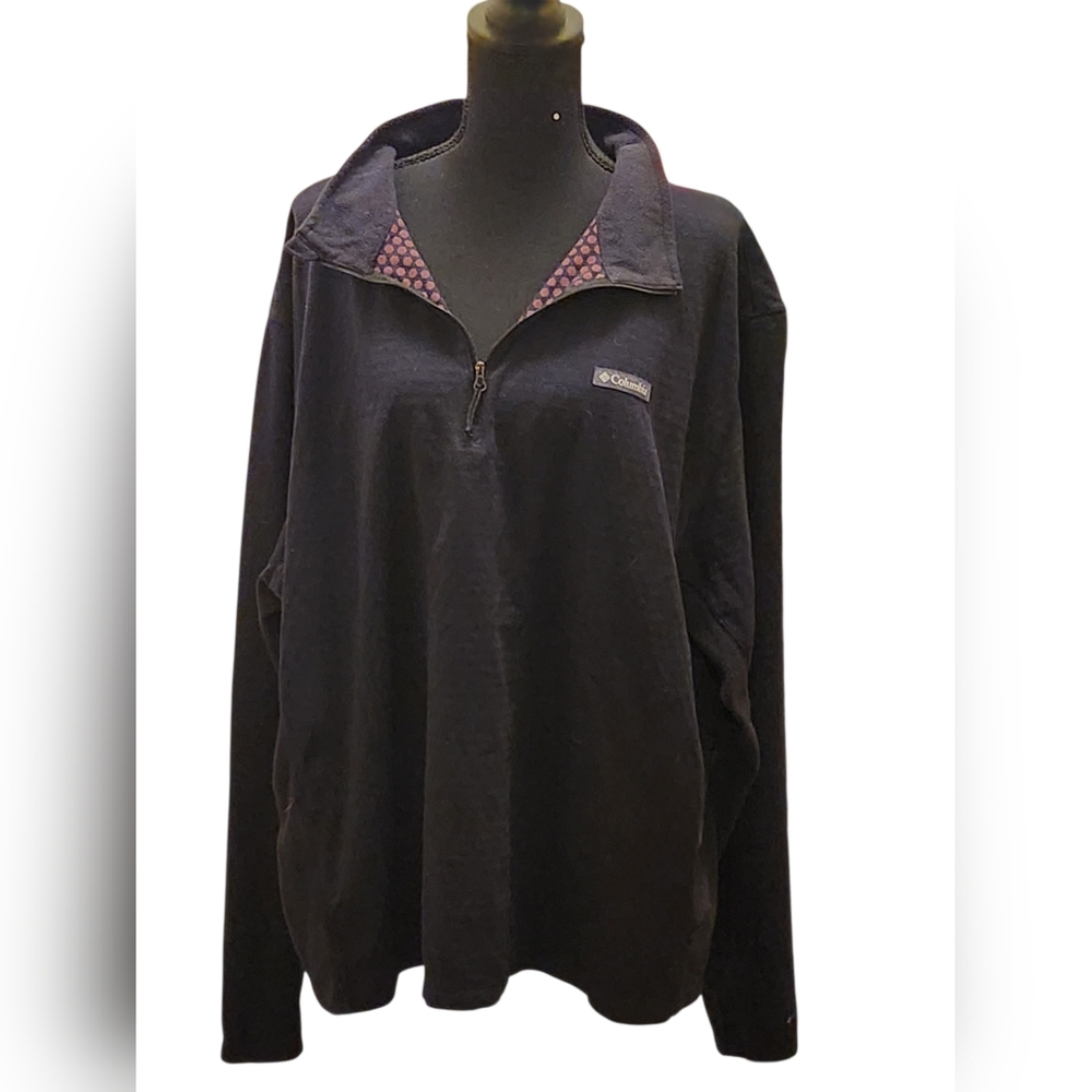 Columbia Women's Black Fleece XXL Jacket with Pink Dot-Lined Collar
